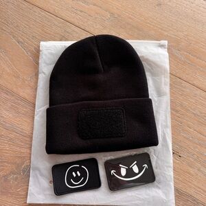 DOPE Black Beanie with Patches